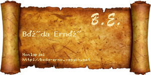 Béda Ernő névjegykártya